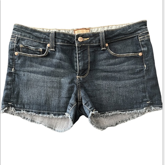 PAIGE Pants - Paige Blue Silver Lake Dark Denim Jean Shorts Raw hem Size 30 in great condition